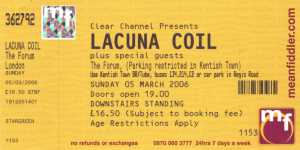 Lacuna Coil ticket