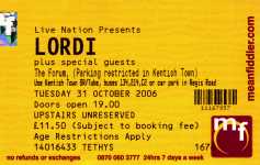 Lordi ticket