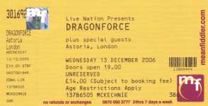 Dragonforce ticket