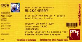 Buckcherry ticket