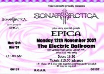 Sonata Arctica ticket