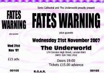 Fates Warning ticket
