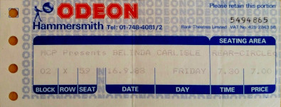 Belinda Carlisle ticket