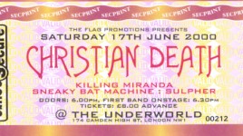 Christian Death ticket