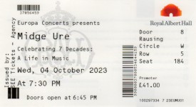 Midge Ure ticket