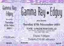 Gamma Ray / Edguy ticket
