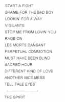 Hard Rain setlist