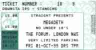 Megadeth ticket