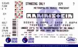 Rammstein ticket