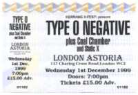 Type O Negative ticket